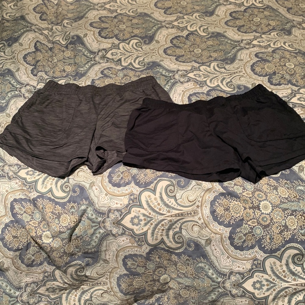 2 pairs of All in Motion elastic waist athletic shorts with front pockets, L